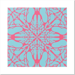 PINK AND BLUE ABSTRACT PATTERN Posters and Art